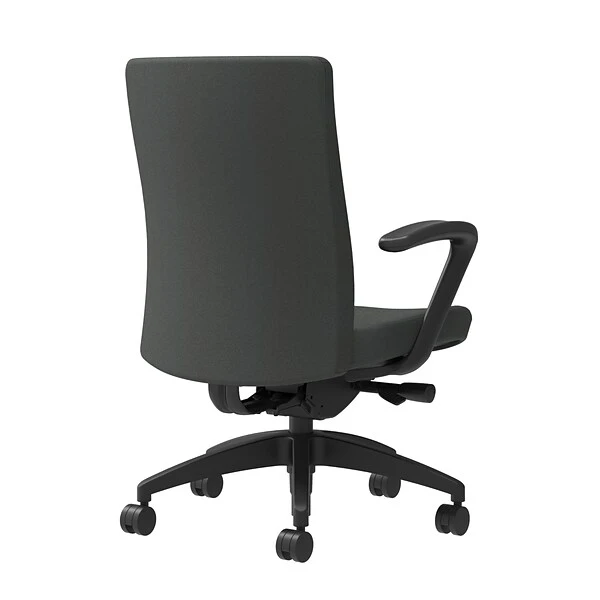 Union & Scale Workplace2.0™ Task Chair Upholstered, Fixed Arms, Iron Ore Fabric, Synchro Tilt Seat Slide (54188)