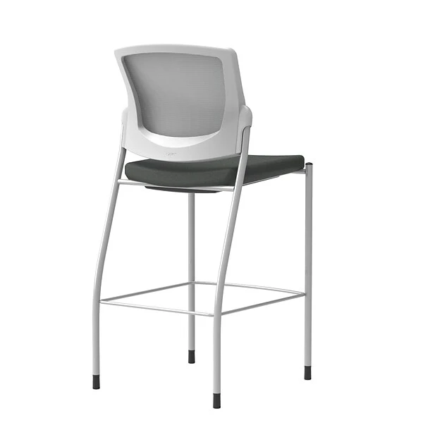 Union & Scale™ Workplace2.0™ Bistro Height Stool Fog Mesh, Armless, Iron Ore Fabric (54262)
