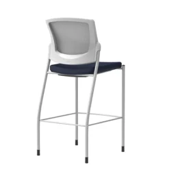 Union & Scale Workplace2.0™ Bistro Height Stool Fog Mesh, Armless, Navy Fabric (54264)