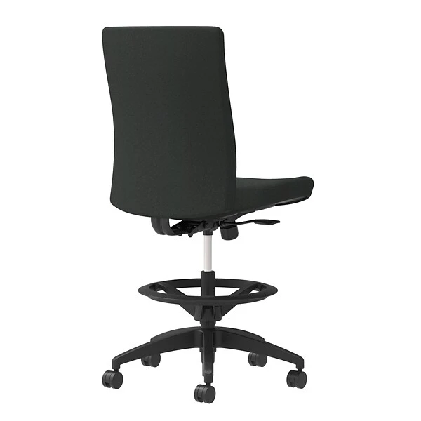 Union & Scale Workplace2.0™ Stool Upholstered, Armless, Iron Ore Fabric, Limited Synchro Tilt (54232)