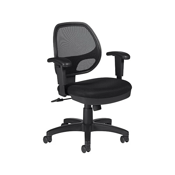 Global Offices To Go Mesh Fabric Manager Chair, Black (OTG11647B)