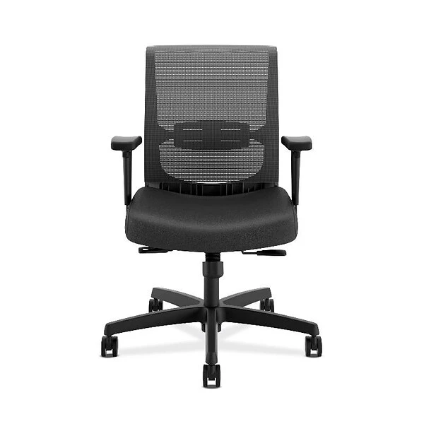 HON Convergence Vinyl Task Chair, Adjustable Arms, Black (HONCMY1AUR10)