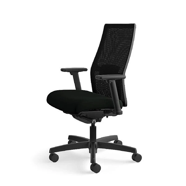 HON Ignition 2.0 Mesh/Vinyl Mid-Back Task Chair, Adjustable Arms, Black (HON12M2AMLU10TK) - Image 6