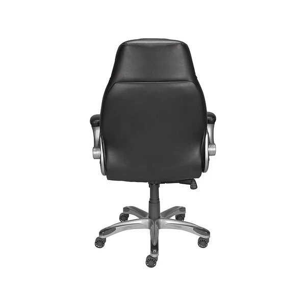 Quill Brand® Torrent Bonded Leather Manager Chair, Glossy Black (51283/20224)