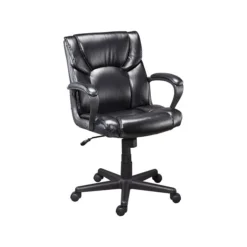 Quill Brand® Montessa II Luxura Faux Leather Computer And Desk Chair, Black (25221-CC)