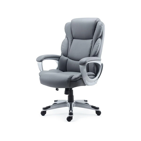 Quill Brand® Mcallum Bonded Leather Manager Chair, Gray (51474) - Image 3