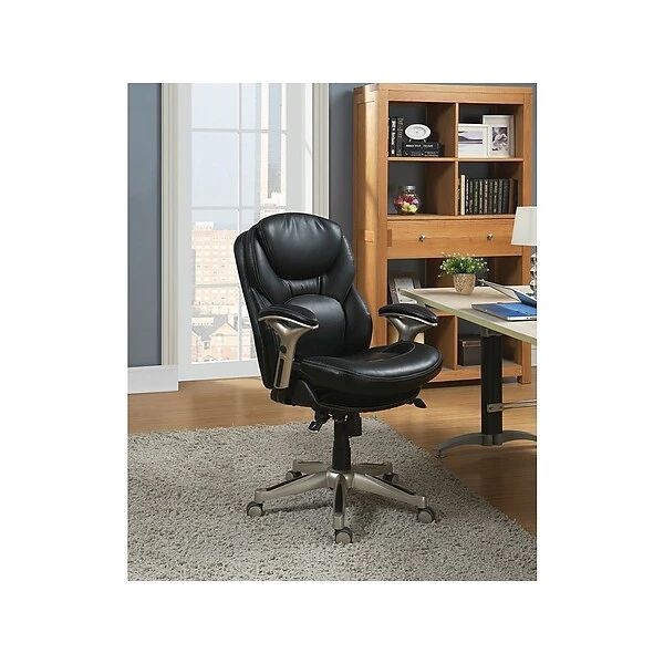 Serta Back In Motion Leather Executive Chair, Black (CHR200006) - Image 4