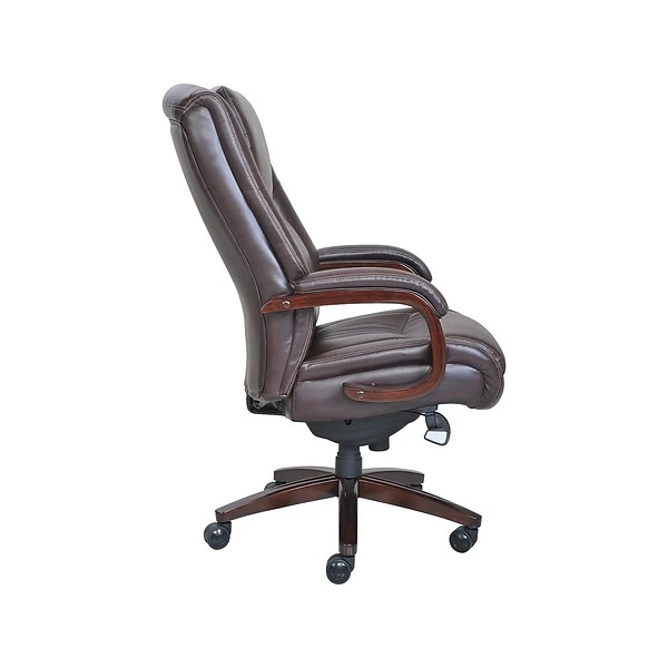 La-Z-Boy Winston Ergonomic Faux Leather Executive Big & Tall Chair, 400 Lb. Capacity, Brown (44763)