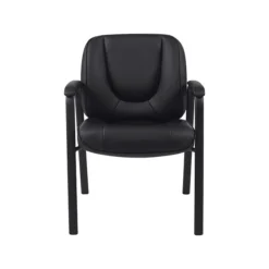 Global Offices To Go Faux Leather Guest Chair, Black (OTG3915B)