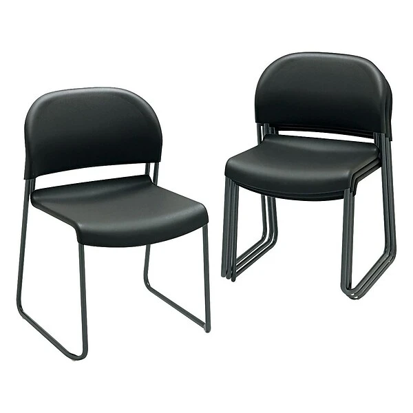HON GuestStacker Plastic Banquet/Reception Chairs, Onyx, 4/Pack (HON4031ONT) - Image 2
