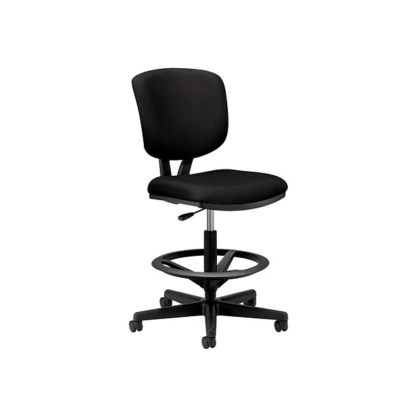 HON Volt SofThread Leather Computer And Desk Stool, Black (HON5705SB11T)