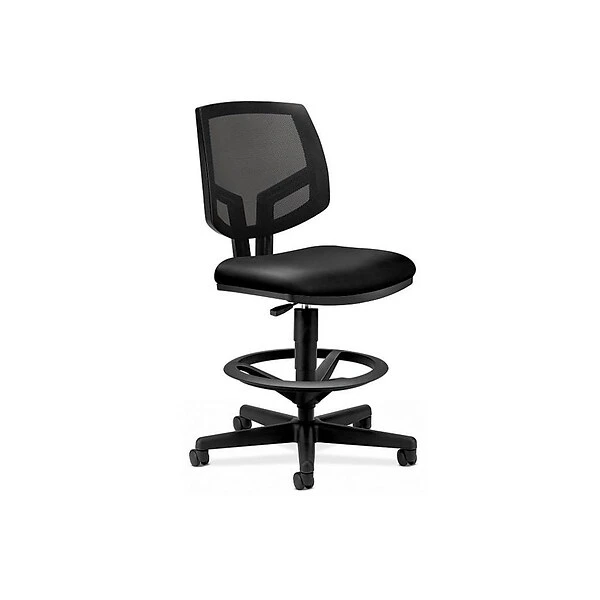 HON Volt Mesh Back SofThread Leather Computer And Desk Stool, Black (H5715.SB11.T)