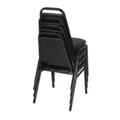 Regency Vinyl Restaurant Stack Chair, Black 4/Pack (8029BK4PK)