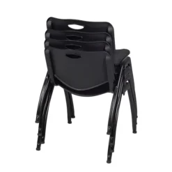 Regency 'M' Plastic Stack Chair, Black, 4/Pack (4700BK4PK)