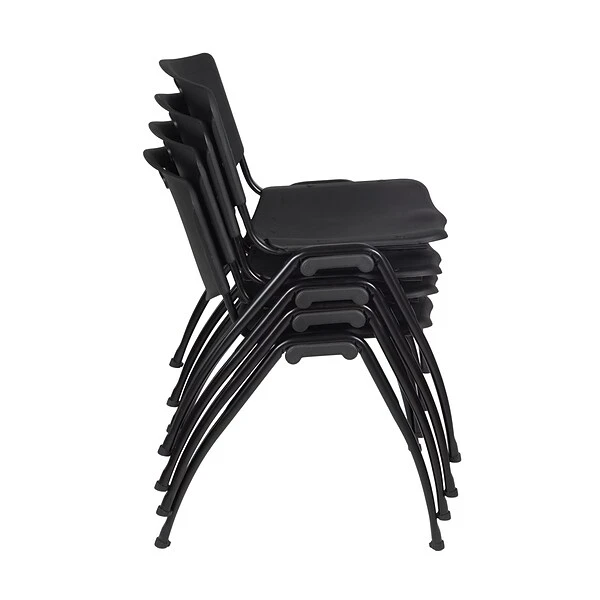 Regency 'M' Plastic Stack Chair, Black, 4/Pack (4700BK4PK) - Image 2