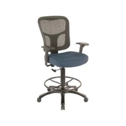 Tempur-Pedic Mesh Back Fabric Drafting Stool, Navy (TP8200-NAVY)