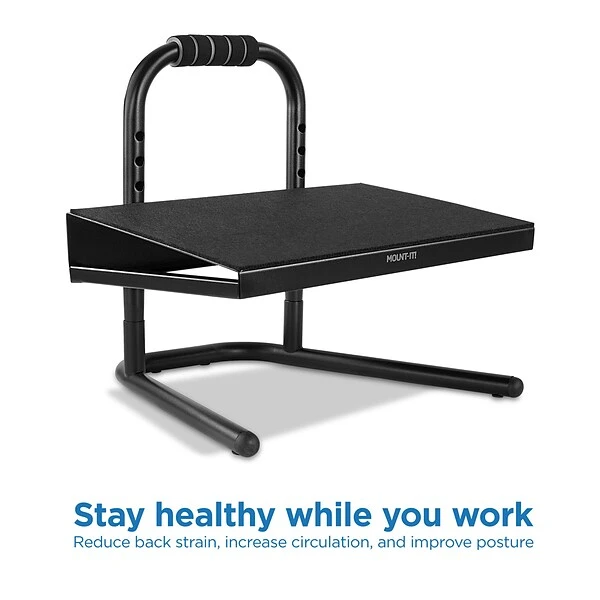 Mount-It! Standing And Sitting Footrest With Handle, Black (MI-7807)