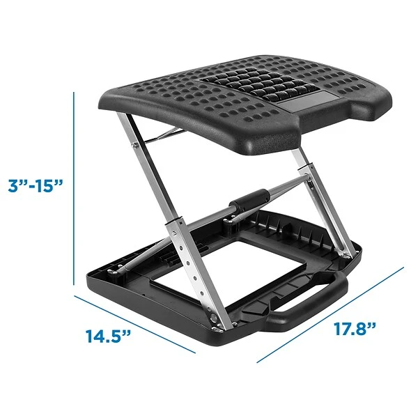 Mount-It! Adjustable Footrest With Massaging Rollers, Black (MI-7808) - Image 4