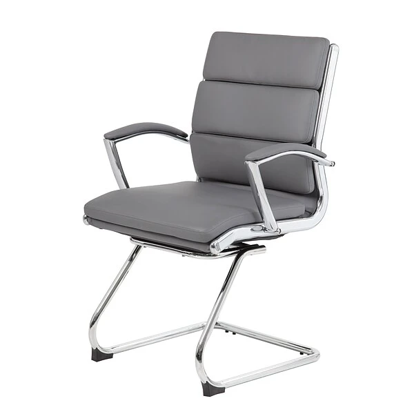 Boss CaressoftPlus Vinyl Guest Chair, Gray (B9479-GY) - Image 4