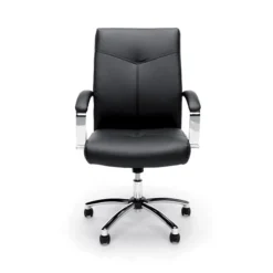 OFM Essentials SofThread Leather Conference Chair, Black (E1003)