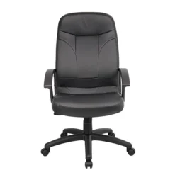Boss High Back LeatherPlus Chair, Black (B8401)