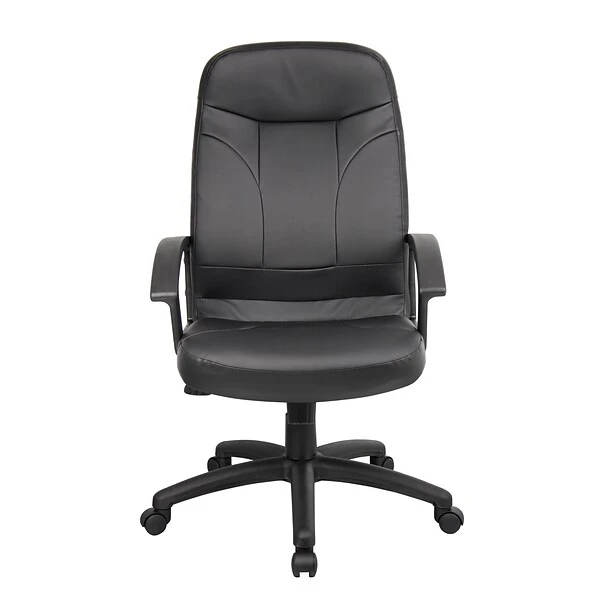 Boss High Back LeatherPlus Chair, Black (B8401)