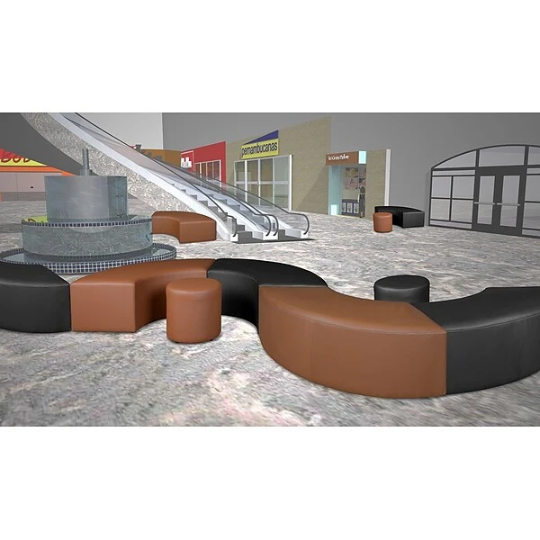 Regency Logan Vinyl Ottoman, Black (N6262BK)