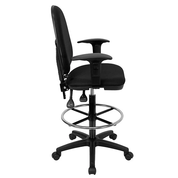 Flash Furniture Fabric Drafting Stool, Black (WL-A654MG-BK-AD-GG) - Image 3