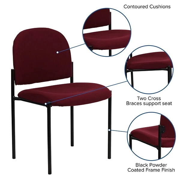 Flash Furniture Fabric Stackable Steel Side Chairs (BT5151BY) - Image 4