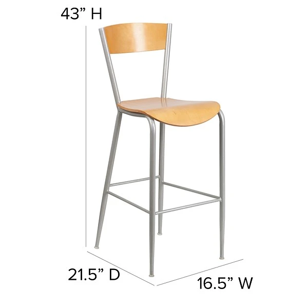 Flash Furniture Invincible Series Traditional Wood Restaurant Barstool, Natural (XUDG60218B) - Image 4