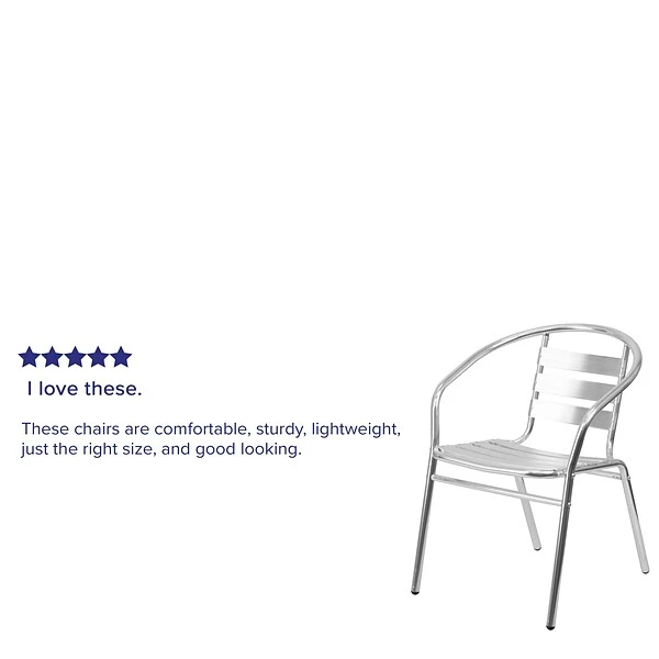 Flash Furniture Contemporary Aluminum Dining Chair, Triple-Slat Back (TLH017B) - Image 3