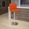 Flash Furniture Contemporary Vinyl Adjustable Height Barstool With Back, Orange (DS810MODORG)