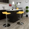 Flash Furniture Contemporary Vinyl Adjustable Height Barstool With Back, Yellow (DS801CONTYEL)