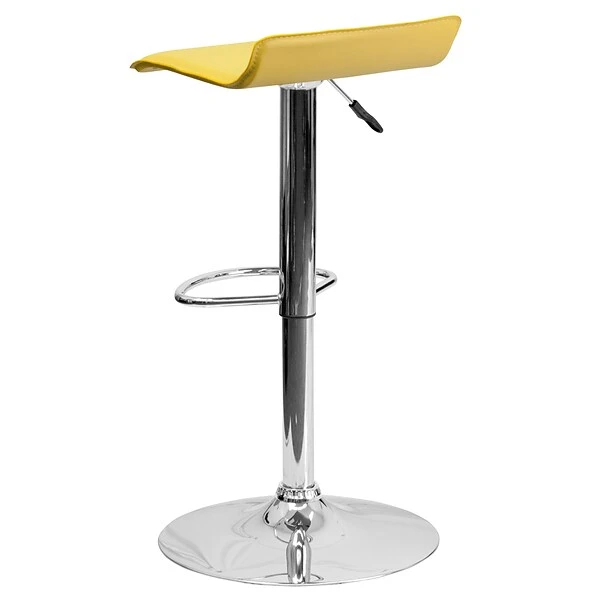 Flash Furniture Contemporary Vinyl Adjustable Height Barstool With Back, Yellow (DS801CONTYEL) - Image 4