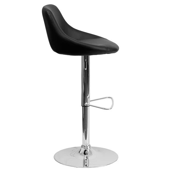 Flash Furniture Contemporary Vinyl Adjustable Height Barstool With Back, Black (CH82028MODBK) - Image 4