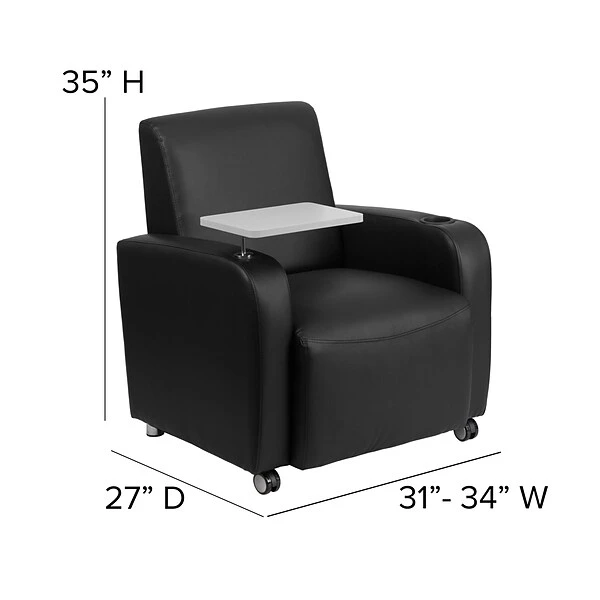 Flash Furniture Leather Guest Chair, Black (BT8217BKCS) - Image 3