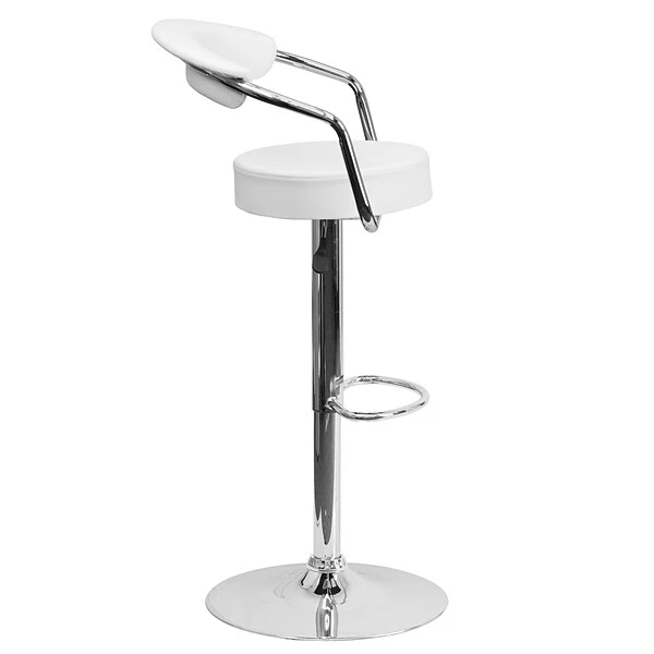 Flash Furniture Contemporary Vinyl Adjustable Height Barstool With Back, White (CHTC31060WH) - Image 4