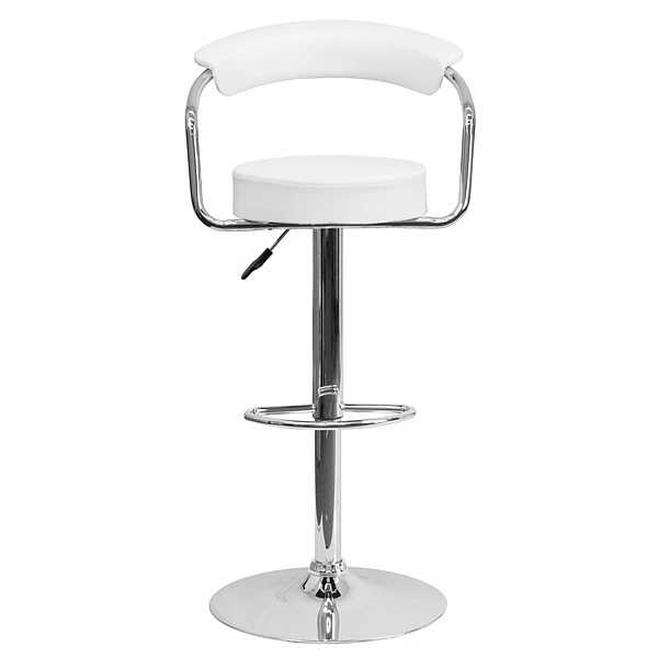 Flash Furniture Contemporary Vinyl Adjustable Height Barstool With Back, White (CHTC31060WH) - Image 5