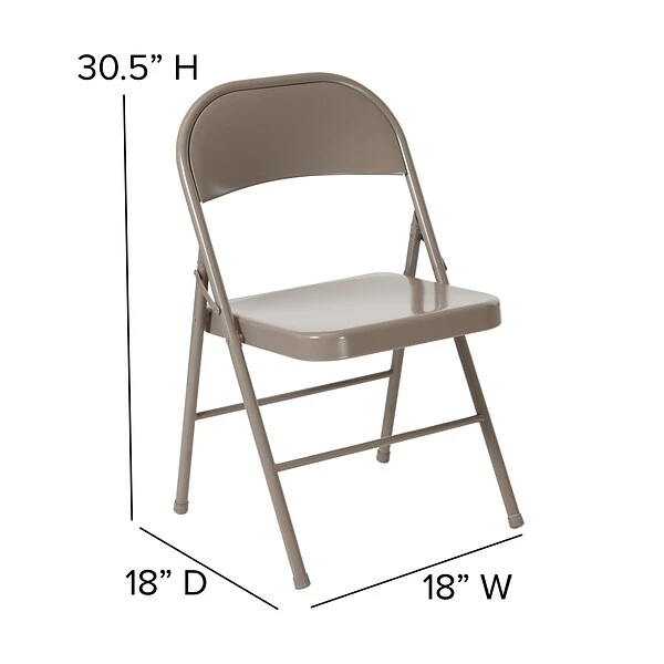 Flash Furniture HERCULES Series Metal Folding Chair, 4/Pk (4BDF002GY) - Image 6