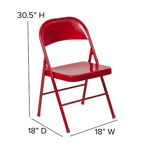Flash Furniture HERCULES Series Metal Folding Chair, 4/Pk (4BDF002RED) - Image 6