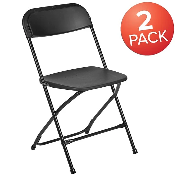 Flash Furniture HERCULES Series Plastic Banquet/Reception Chair, Black, 2/Pack (2LEL3BLACK) - Image 2