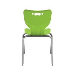 MooreCo Hierarchy 4-Leg Plastic School Chair, Chrome/Green (53318-1-GREEN-NA-CH)