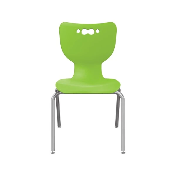 MooreCo Hierarchy 4-Leg Plastic School Chair, Chrome/Green (53318-1-GREEN-NA-CH) - Image 2
