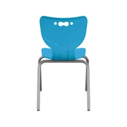 MooreCo Hierarchy 4-Leg Plastic School Chair, Chrome/Blue (53318-1-BLUE-NA-CH)