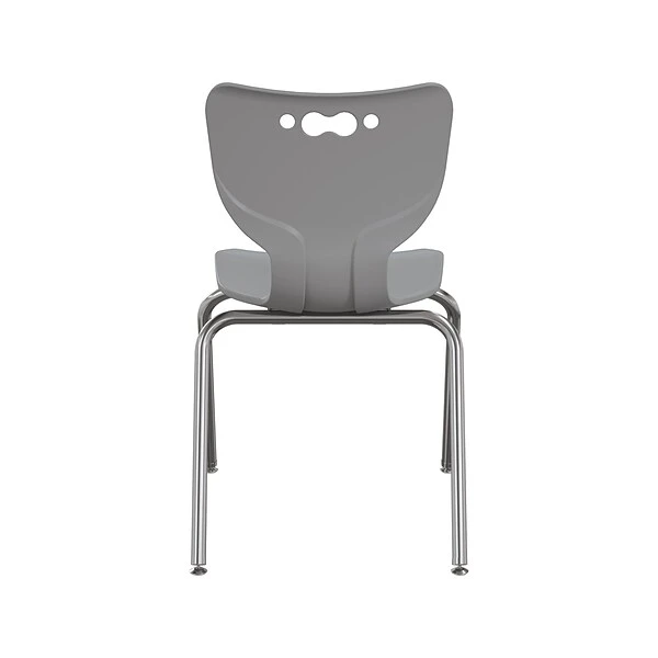MooreCo Hierarchy 4-Leg Plastic School Chair, Chrome/Gray (53318-1-GREY-NA-CH)
