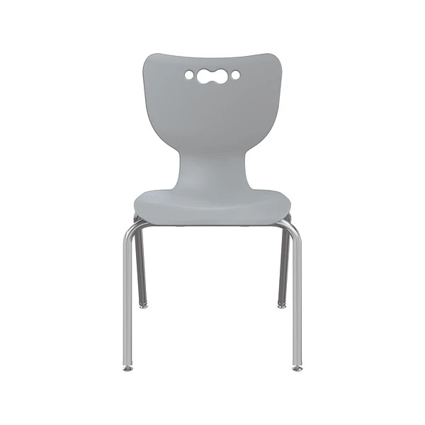 MooreCo Hierarchy 4-Leg Plastic School Chair, Chrome/Gray (53318-1-GREY-NA-CH) - Image 2