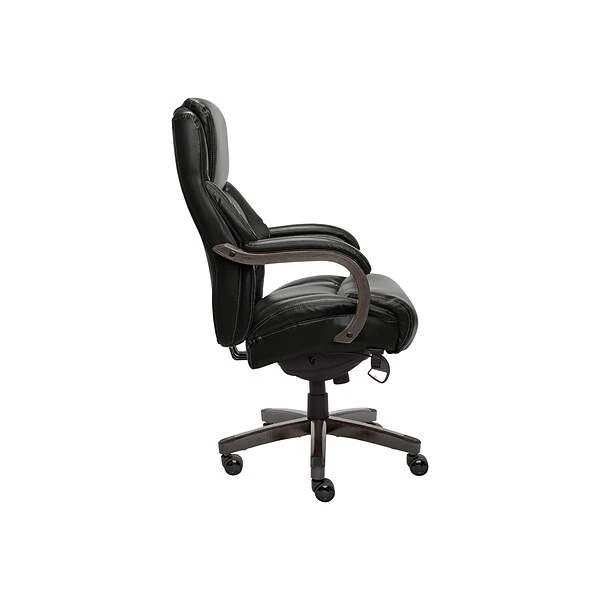 La-Z-Boy Delano Ergonomic Leather Executive Big & Tall Chair, 400 Lb. Capacity, Jet Black/Gray (CHR10045B) - Image 2