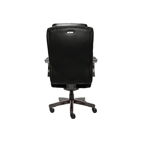 La-Z-Boy Delano Ergonomic Leather Executive Big & Tall Chair, 400 Lb. Capacity, Jet Black/Gray (CHR10045B) - Image 4